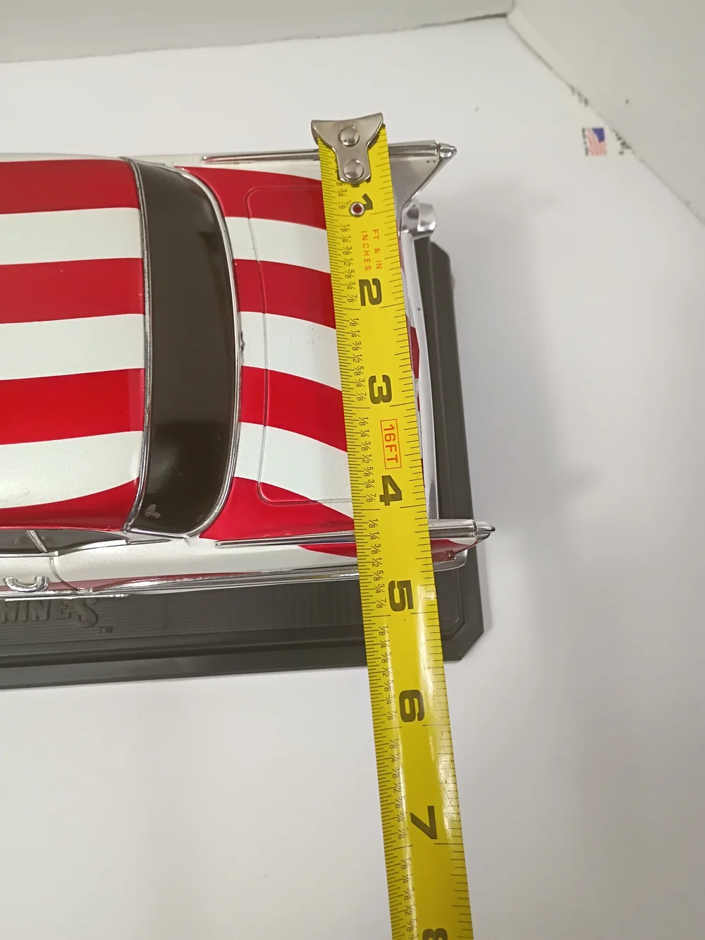 Custom Slammed 1/18 Muscle Machines 57 Chevy Stars & Stripes USA Flag